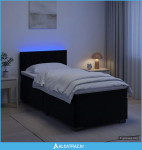 Krevet s box springom, madracem i LED-om Crna 100 x 200 cm - NOVO