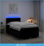 Krevet s box springom, madracem i LED-om Crna 120 x 190 cm - NOVO