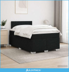 Krevet s box springom, madracem i LED-om Crna 120 x 190 cm - NOVO