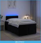 Krevet s box springom, madracem i LED-om Crna 120 x 200 cm - NOVO