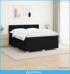 Krevet s box springom, madracem i LED-om Crna 140 x 200 cm - NOVO
