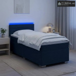 Krevet s box springom, madracem i LED-om Plava 90 x 190 cm - Plava 90