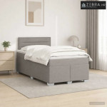 Krevet s box springom, madracem i LED-om Sivosmeđa 120 x 200 cm - Sivo