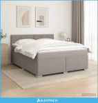 Krevet s box springom, madracem i LED-om Sivosmeđa 140 x 200 cm - NOVO