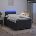 Krevet s box springom, madracem i LED-om Tamnosiva 120 x 200 cm - Tamn