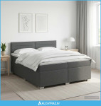 Krevet s box springom, madracem i LED-om Tamnosiva 200 x 200 cm - NOVO