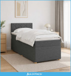 Krevet s box springom, madracem i LED-om Tamnosiva 90 x 190 cm - NOVO
