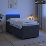 Krevet s box springom, madracem i LED-om Tamnosiva 90 x 190 cm - Tamno