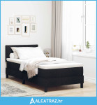 Krevet s boxspringom s madracem & LED crni 90x200 cm tkanina - NOVO