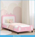 Krevet za djecu s uzglavljem Ružičasta 90 x 190 cm PU - NOVO