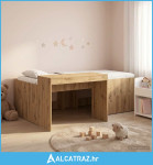 Krevet za djecu s visokim okvirom i stolom Hrast artisan - NOVO