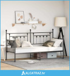 Krevet za dnevni boravak Crni 80x200 cm Čelik - NOVO