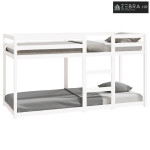 Krevet na kat bijeli 80 x 200 cm od masivne borovine - Bijela 80 x 200