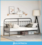 Krevet na kat Crna 75 x 190 cm Čelik s prahom premazan - NOVO