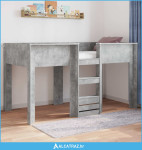 Krevet na kat za djecu s pohranom Betonski sivi 90 x 190 cm - NOVO