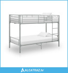 Krevet na kat sivi metalni 90 x 200 cm - NOVO