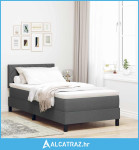 Krevet s kutijom i madracem & LED tamno sivi 100x200 cm Tkanina - NOVO