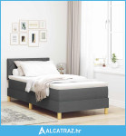 Krevet s kutijom s madracem & LED tamnosivi 100x200 cm tkanina - NOVO