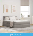 Krevet S LED lampica s pohranom Sivo-smeđa 140 x 200 cm tkanina - NOVO