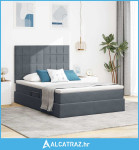 Krevet S LED lampica s pohranom Tamno siva 140 x 200 cm Baršun - NOVO