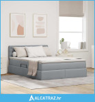 Krevet S LED lampica Svijetlo siva 140 x 200 cm tkanina - NOVO