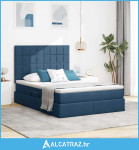 Krevet S LED lampica s uzglavljem Plava 140 x 200 cm tkanina - NOVO