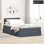 Krevet s prostorom za pohranu s LED-om Tamno siva 120 x 190 cm