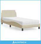 Krevet s madracem Dover krem 90 x 190 cm od tkanine - NOVO