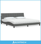 Krevet s madracem Hanko tamnosivi 200 x 200 cm od tkanine - NOVO
