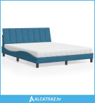 Krevet s madracem plavi 160x200 cm baršunasti - NOVO