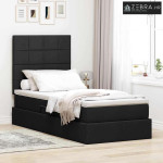 Krevet s madracem i skladištem Crna 100 x 200 cm Poliester