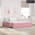 Krevet s madracem i skladištem Ružičasta 180 x 200 cm Baršun