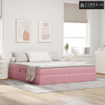 Krevet s madracem i skladištem Ružičasta 180 x 200 cm Baršun