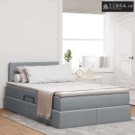 Krevet s madracem i skladištem Svijetlo siva 120 x 190 cm