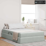 Krevet s madracem i skladištem Svijetlo siva 120 x 190 cm