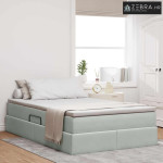 Krevet s madracem i skladištem Svijetlo siva 120 x 190 cm