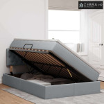 Krevet s madracem i skladištem Svijetlo siva 120 x 190 cm
