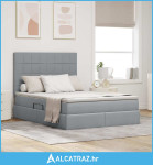 Krevet s madracem i skladištem Svijetlo siva 140 x 190 cm - NOVO