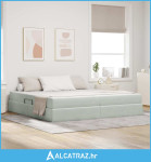 Krevet s madracem i skladištem Svijetlo siva 200 x 200 cm - NOVO