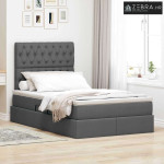 Krevet s madracem i skladištem Tamno siva 120 x 190 cm tkanina