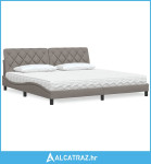 Krevet s madracem smeđesivi 200x200 cm od tkanine - NOVO