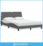 Krevet s madracem svjetlosivi 140x200 cm tkanina - NOVO
