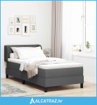 Krevet s madracem tamno sivi 100x200 cm tkanina - NOVO