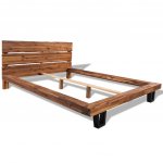 Krevet masivni 140×200 cm - Drvo bagrema - Moderni dizajn - NOVO