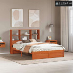 Krevet s okvirom i spremnikom s uzglavljem Vosak Smeđa