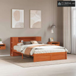 Krevet s okvirom i spremnikom s uzglavljem Vosak smeđa