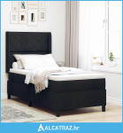Krevet s opruga kutije s jastukom Crna 200 x 90 cm tkanina - NOVO