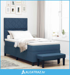Krevet s opruga kutije s jastukom Plava 90 x 190 cm tkanina - NOVO