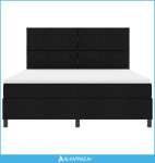 Krevet s opruga kutije s LED trakama Crna 180 x 200 cm tkanina - NOVO
