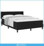 Krevet s opruga kutije s madracem Crna 200 x 160 cm Poliester - NOVO